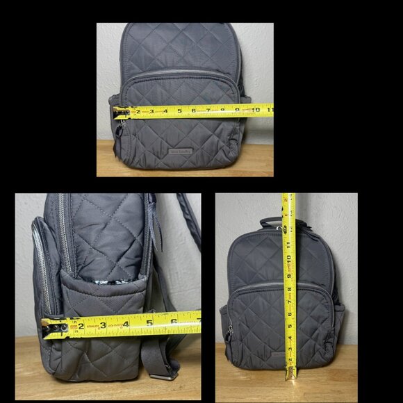 Vera Bradley Small Backpack in Performance Twill Shadow Gray NWT main image 12